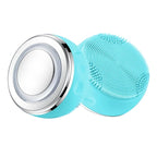 Facial Cleansing Brush with Silicone Surface and LED Light Modes