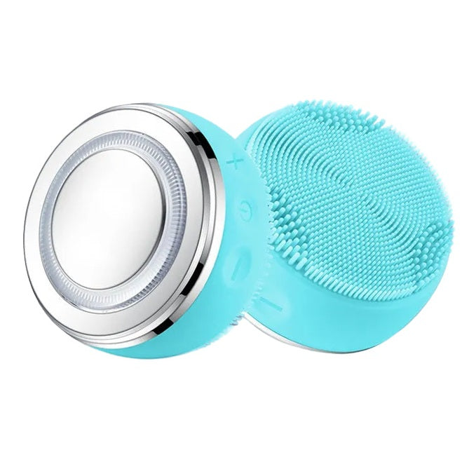 Facial Cleansing Brush with Silicone Surface and LED Light Modes